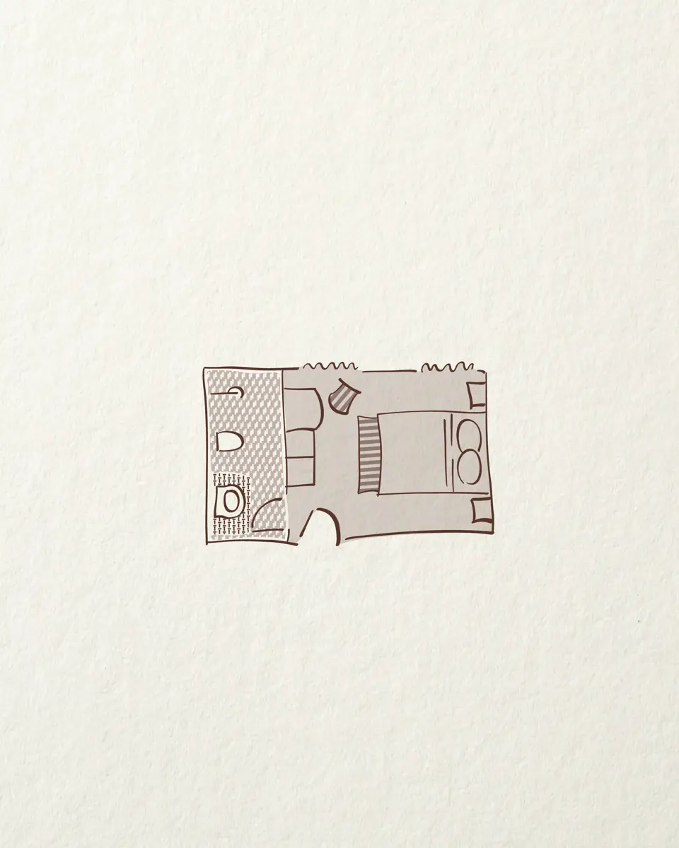 Floormap of Room 1 at Grand Hôtel Nord-Pinus, Arles, France